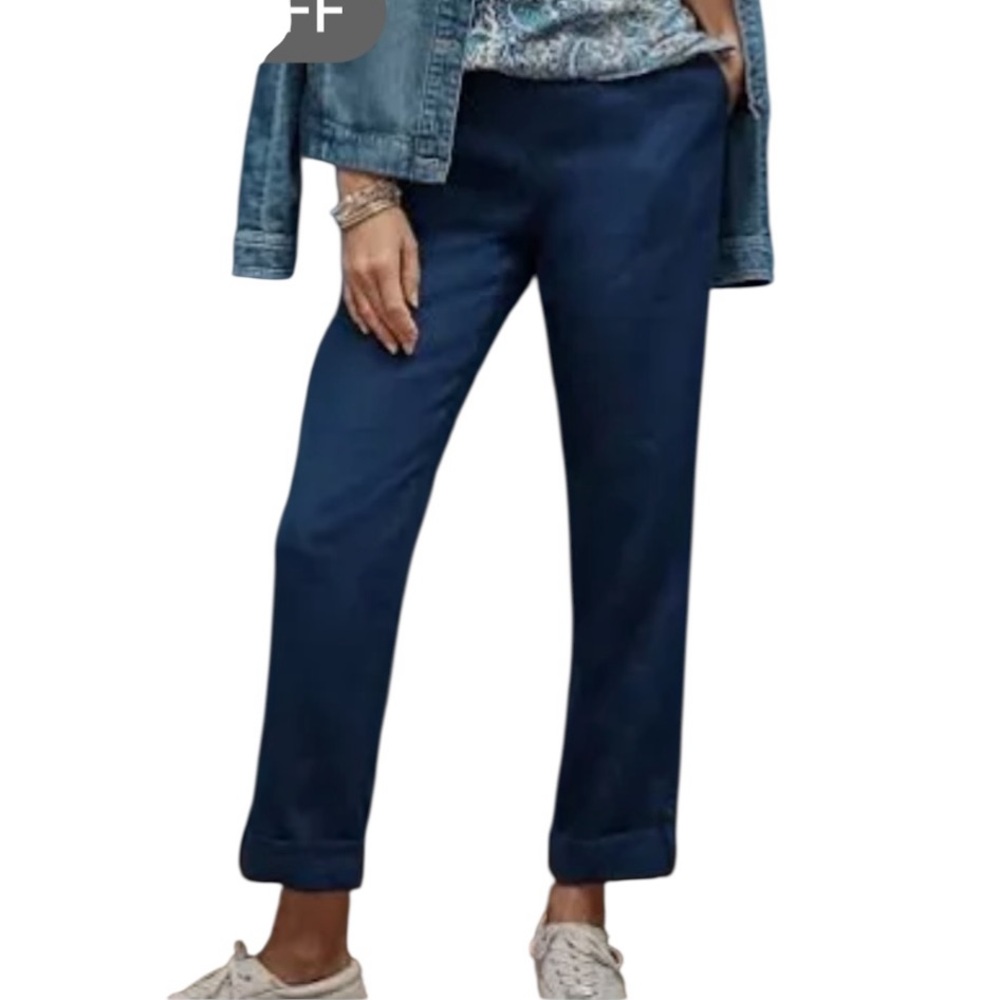 J. JILL | Women’s India Ink Blue Roll-Tab Cuffs Tapered Ankle Pants size 20W NEW